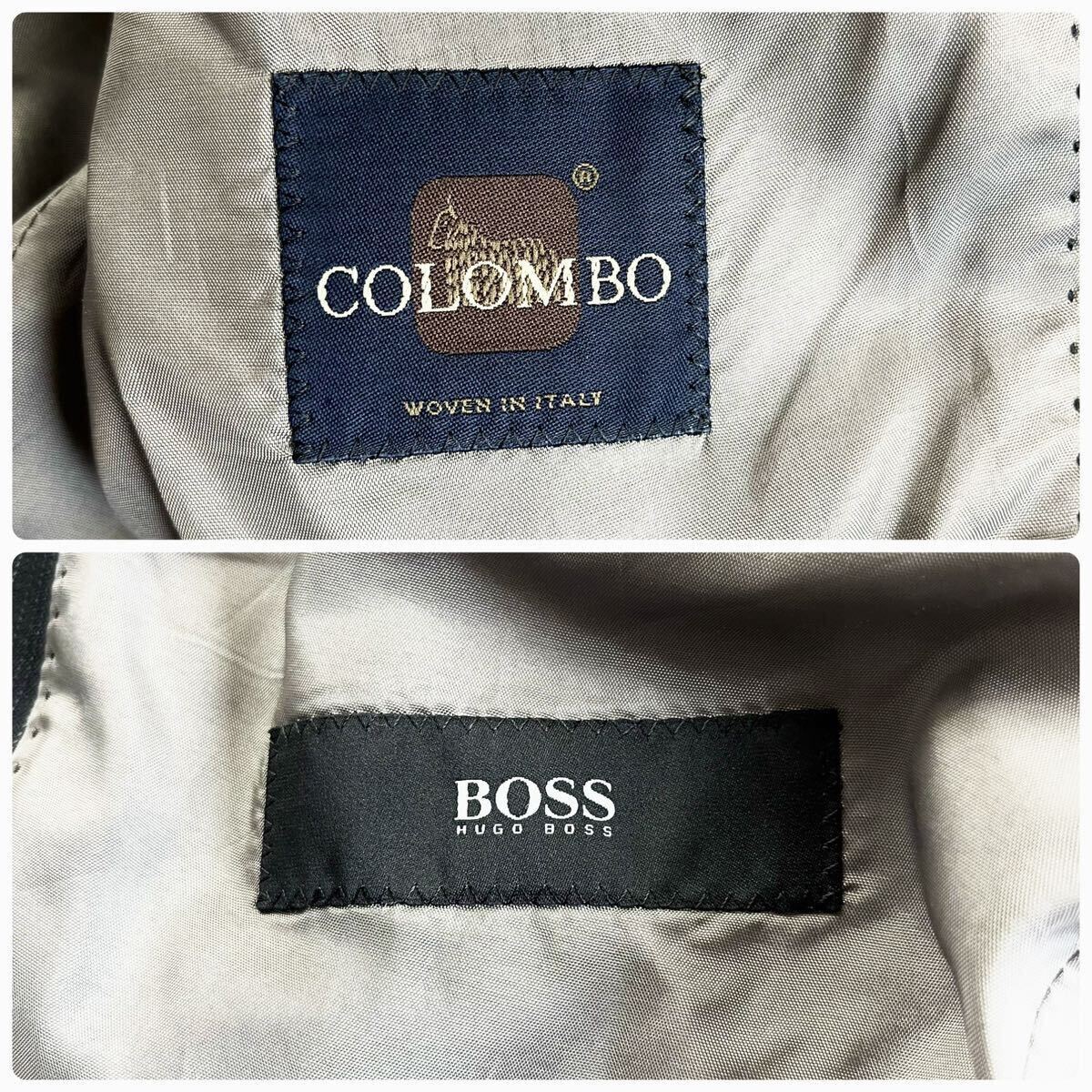 圧倒的存在感◎未使用級XLサイズ◎ ヒューゴボス×コロンボ【至高のスリーピース】HUGO BOSS×COLOMBO スーツ 極光沢◎ トロトロ質感◎ _画像7