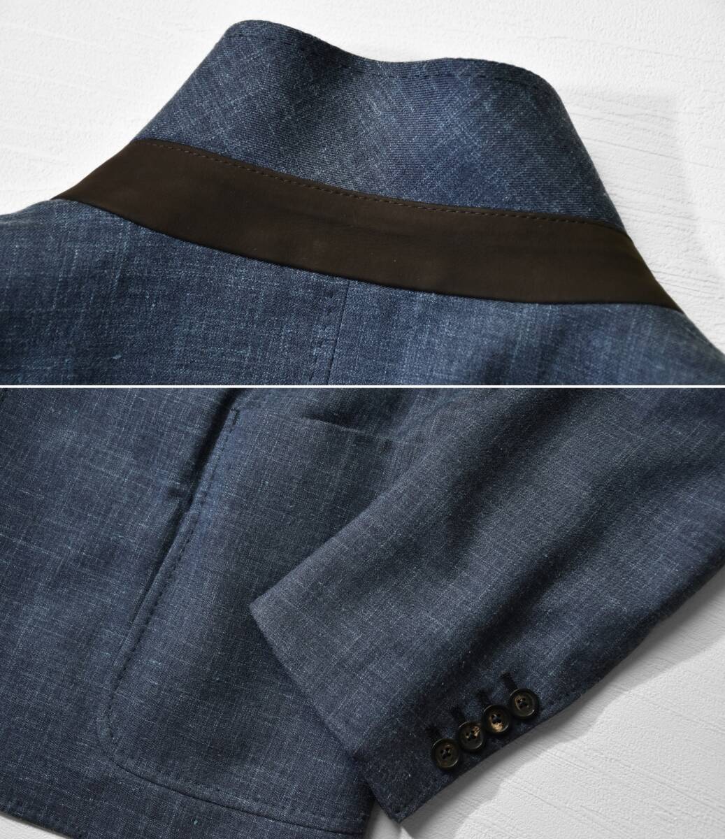 40万【現Zegna エルメネジルドゼニア 新品】◇春夏秋◇上質x快適ウールシルクリネン◇構築的でもイージー◇ブルゾン感覚のライトジャケットの画像7