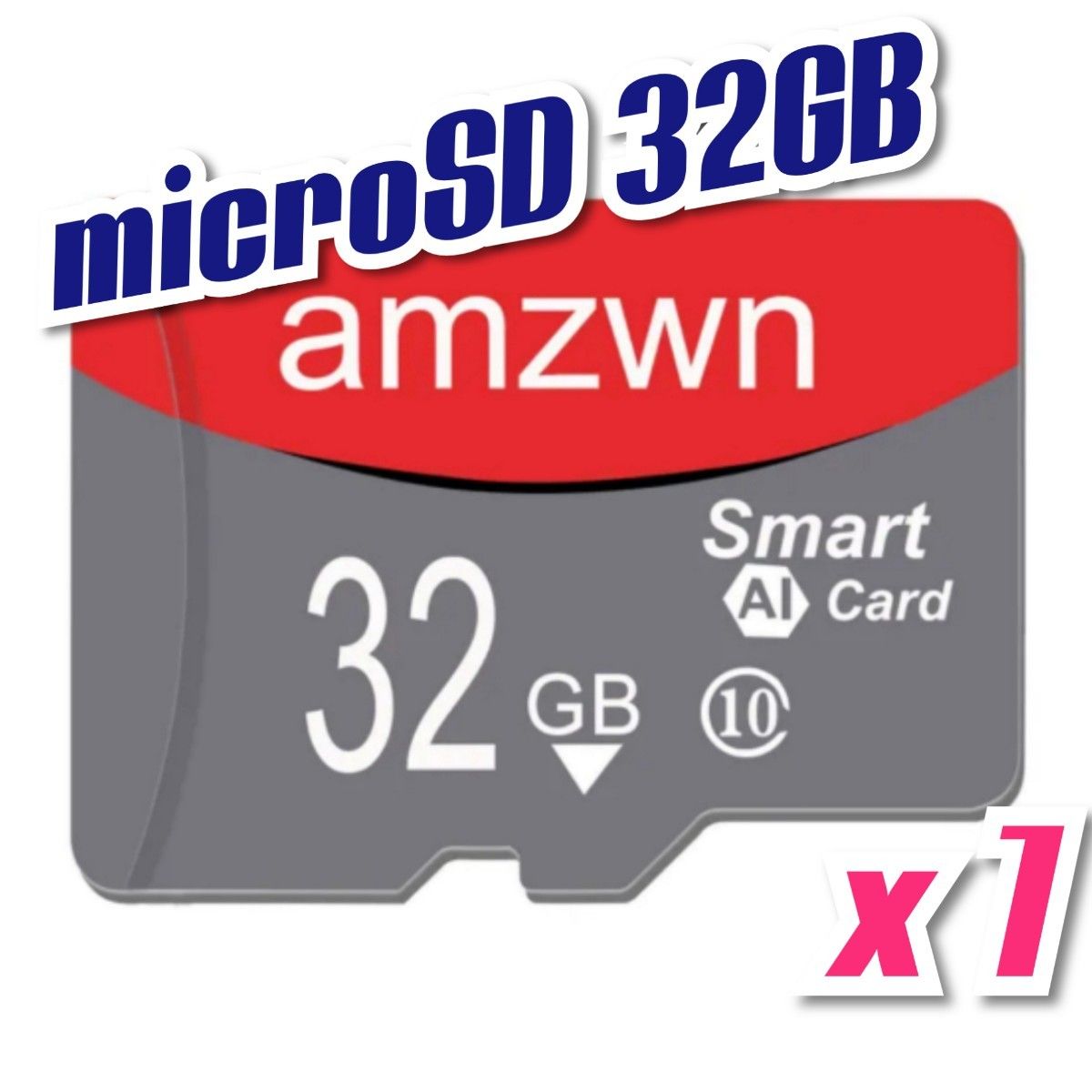 マイクロSDカード 32GB 1枚 class10  AMZWN RED-GRAY 1個