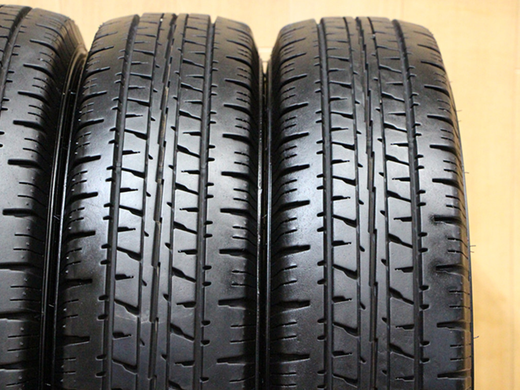 B393 DUNLOP ENASAVE VAN01 155R13 6PR LT 2021 year 4 pcs set burr mountain JAPAN domestic production summer tire van for small size for truck personal delivery possibility. Yamanashi prefecture 