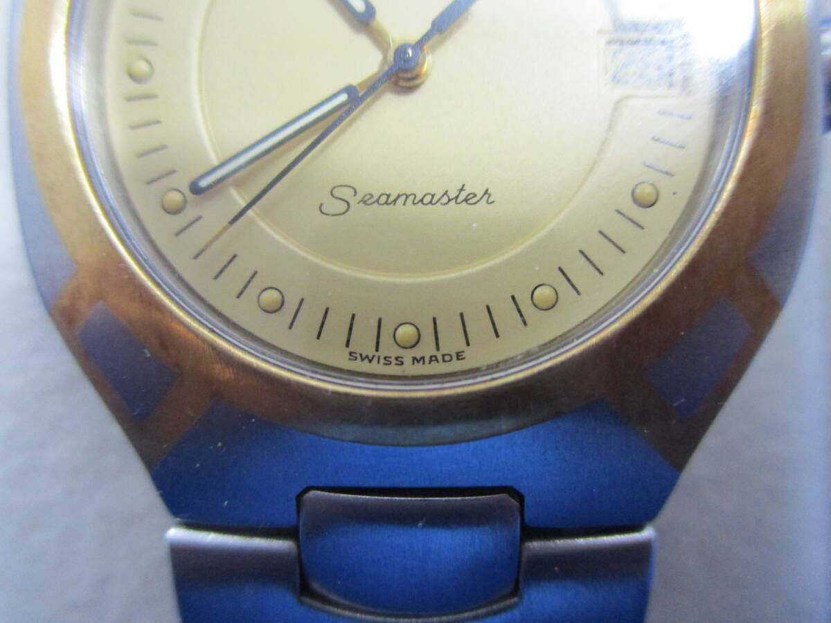 稼働品 OMEGA Ω オメガ SEAMASTER シーマスター ポラリス デイト メンズ クォーツ ゴールド文字盤 腕時計の画像7