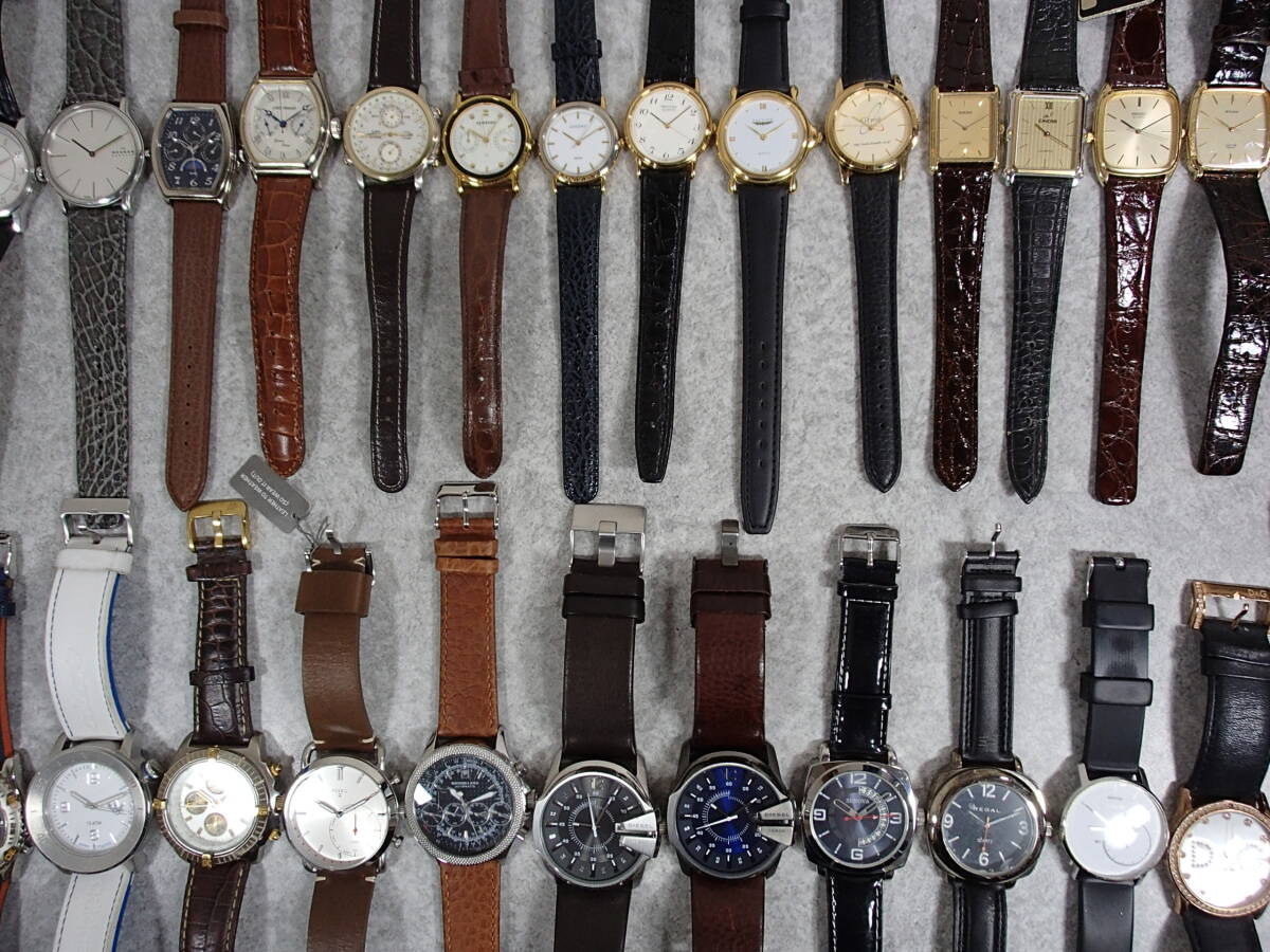 メンズ腕時計 大量 50点 セット まとめ SEIKO/CITIZEN/CASIO/DIESEL/FOSSIL/RADO/ENICAR/TECHNOS/SKAGEN/D&G/adidas 他 インボイス可 0430