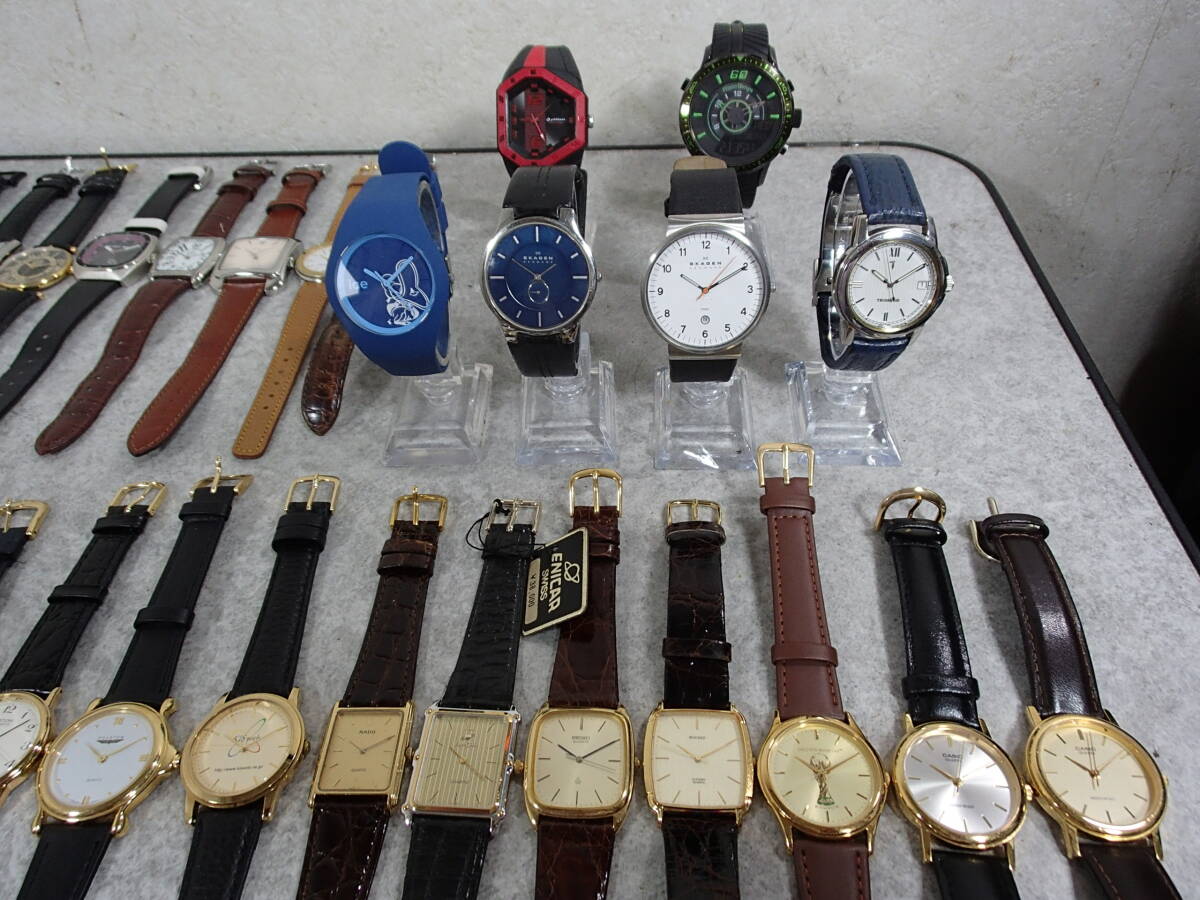 メンズ腕時計 大量 50点 セット まとめ SEIKO/CITIZEN/CASIO/DIESEL/FOSSIL/RADO/ENICAR/TECHNOS/SKAGEN/D&G/adidas 他 インボイス可 0430の画像3