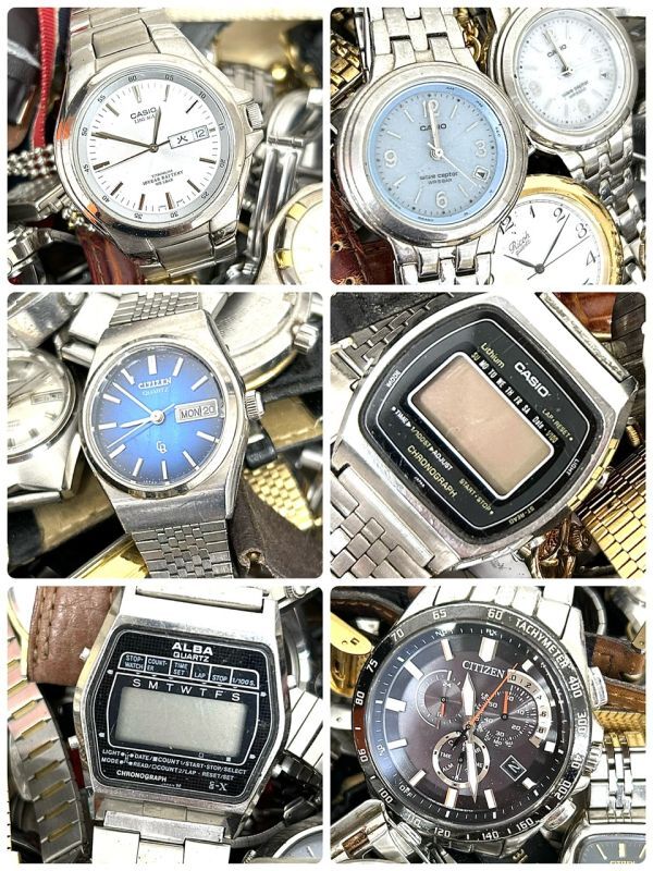 腕時計 他 SEIKO CITIZEN CASIO ALBA など 国産腕時計 機械式 他 部品取り 大量 約200点以上 約9kg超 まとめて koyo K4349の画像7