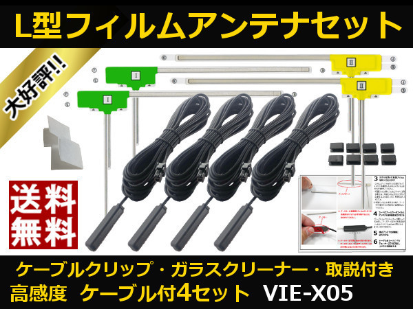 ■□ VIE-X05 アルパイン 地デジ フィルムアンテナ VR1 カプラ コードセット 取説 ガラスクリーナー付 送料無料 □■_地デジフィルムアンテナ VIE-X05