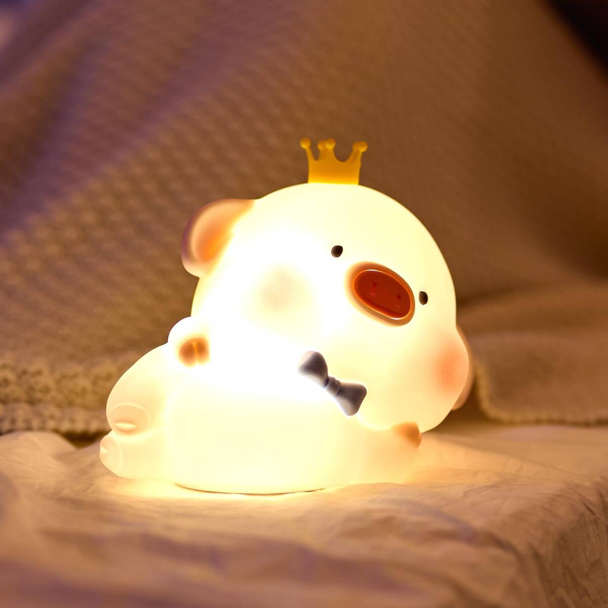 おすすめ 子豚型 LEDナイトライト 充電式 耐久性抜群 コンパクトデザイン