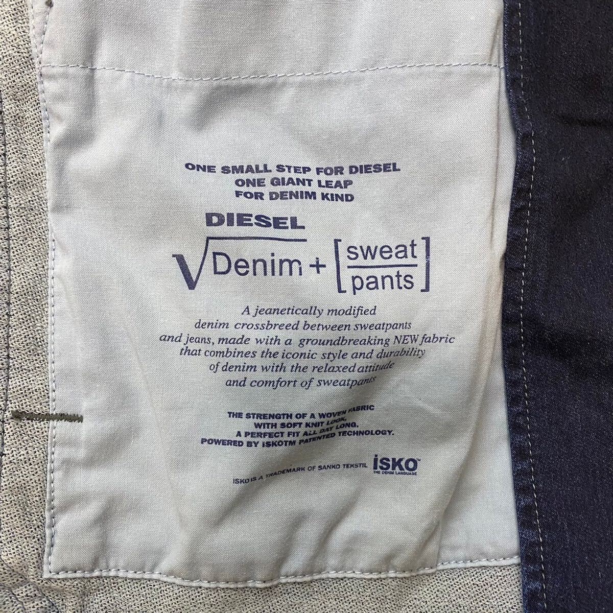 極美品 XL相当★ ディーゼル DIESEL J-DAN 極上ストレッチ スウェット デニム パーカー ジャケット ブルゾン ジョグジーンズ ロゴプレート_画像8