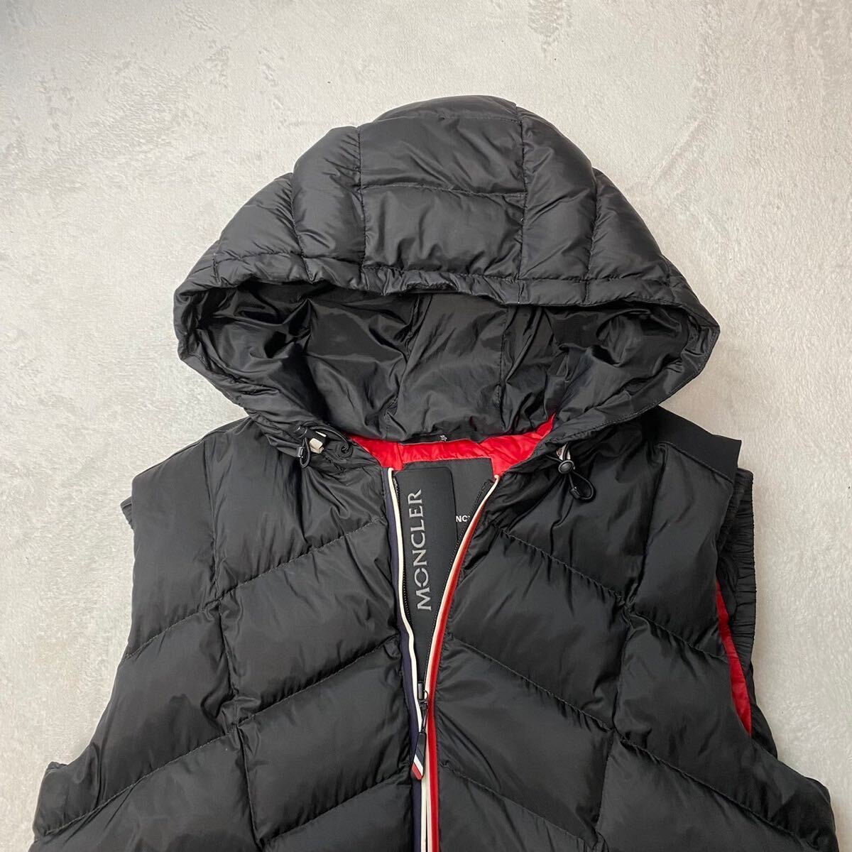 【希少XL 極美品】モンクレール MONCLER キルティング ダウンベスト GRENOBLE グルノーブル ROSSINIERE GILET 黒 ブラック 裏地赤 4 JPタグの画像3