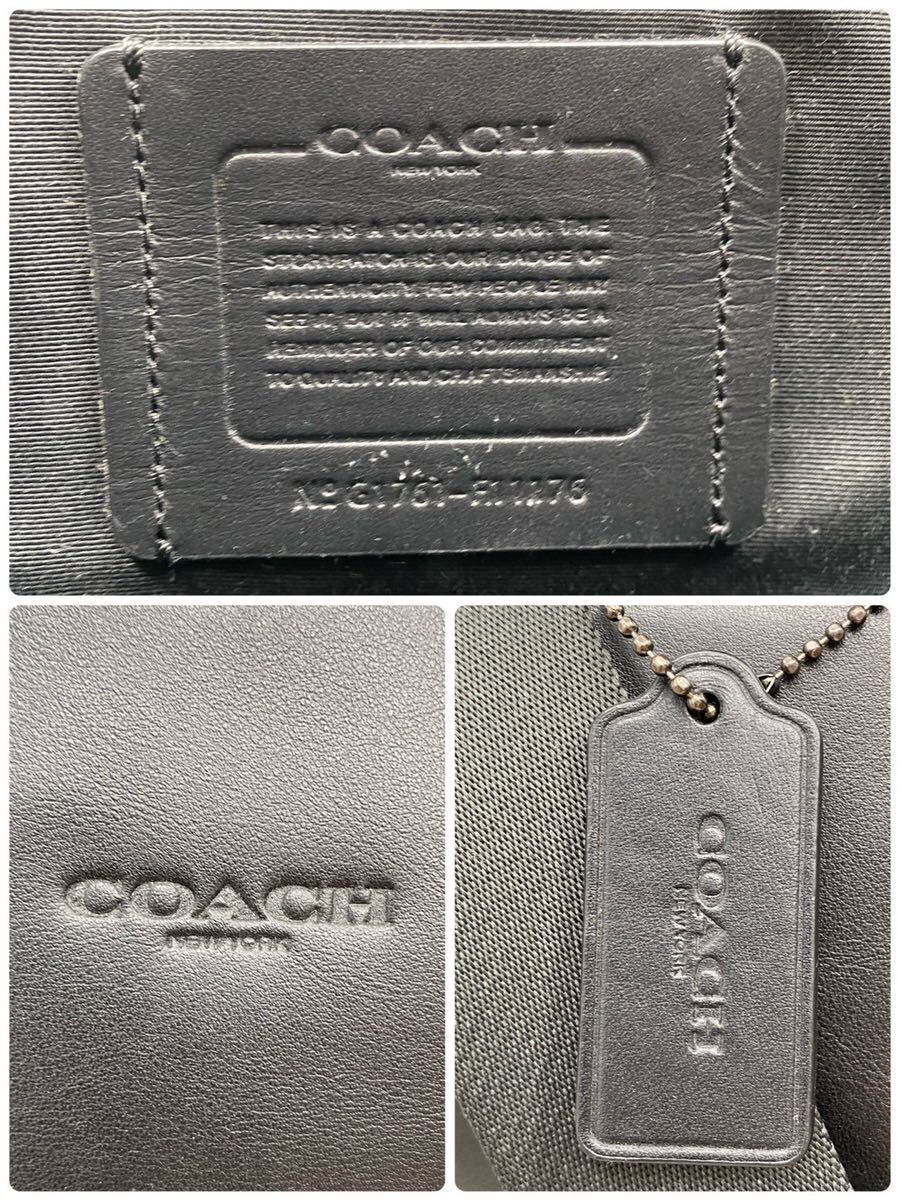 【新品】COACH コーチ トートバッグ チャールズ フォルドオーバー ビジネス 2way 黒 メンズ レザー A4収納 ショルダー F11176 チェックの画像7