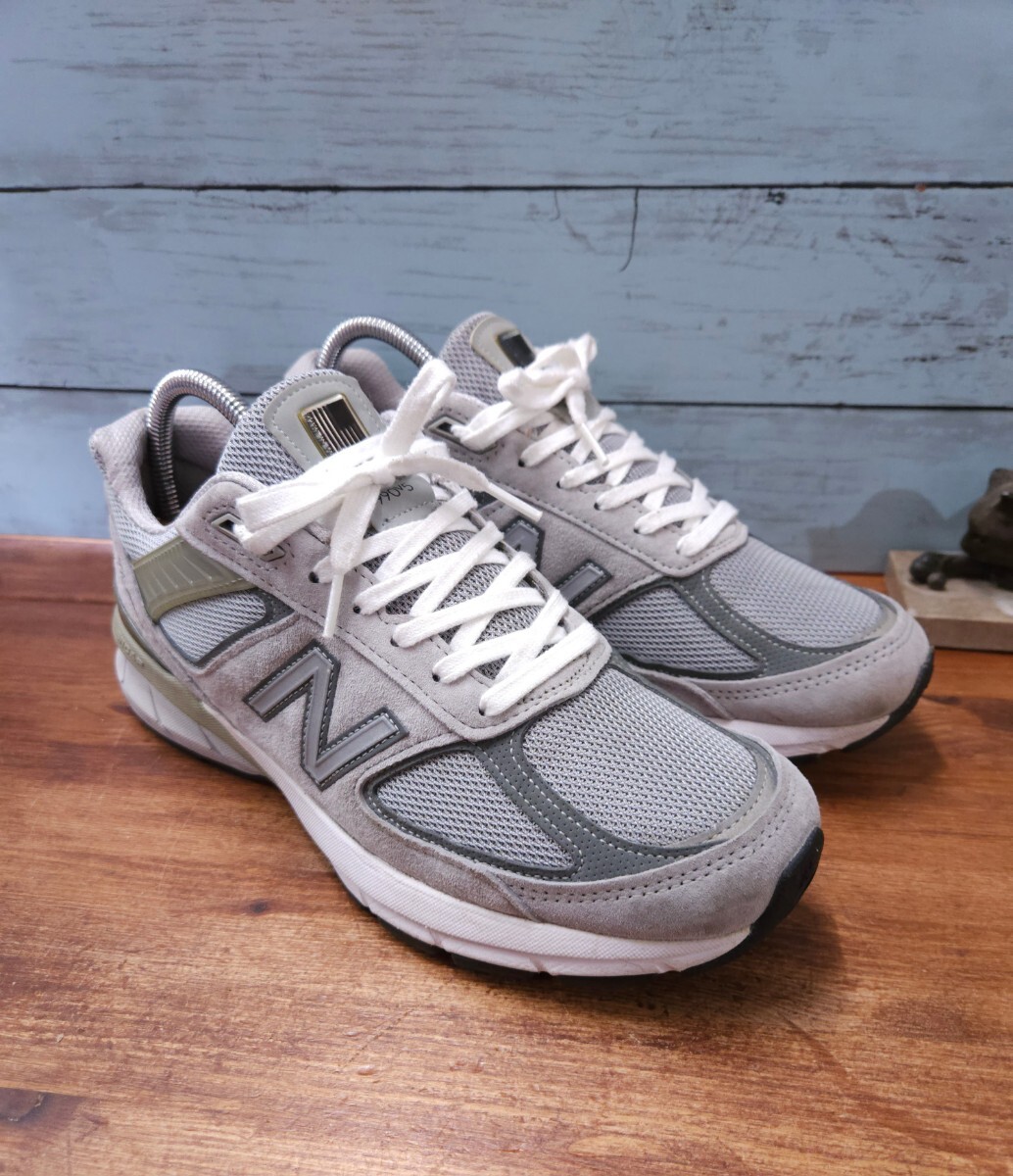 美品☆NEW BALANCE M990GL5 ニューバランス スニーカー M990 27cm グレー系 MADE IN USAの画像1