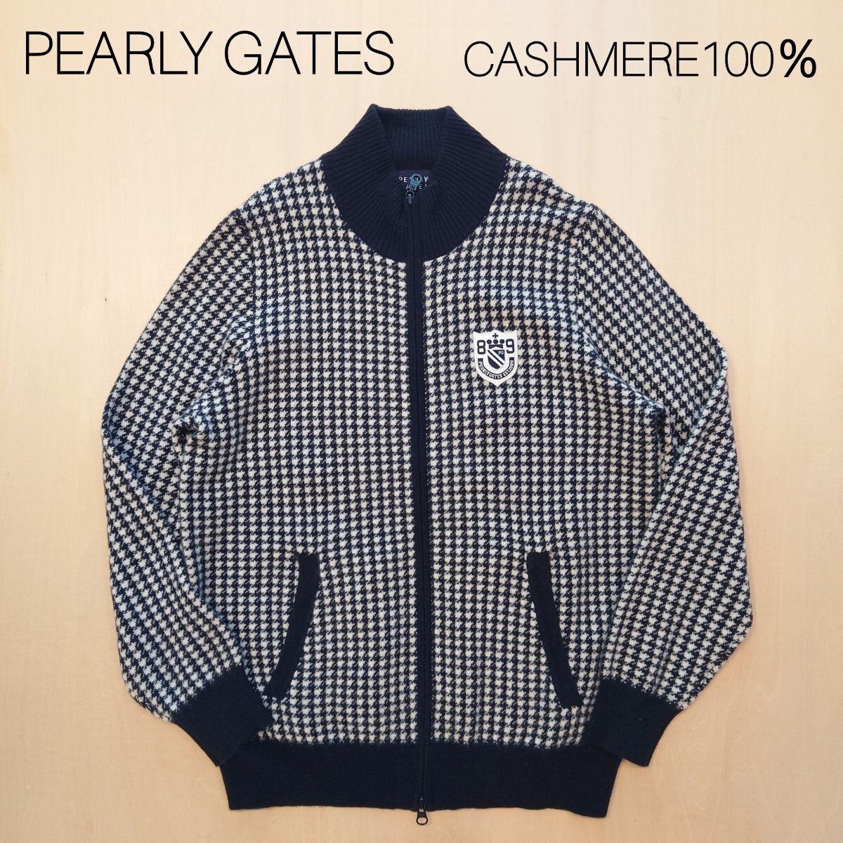 PEARLY GATES ニットジャケット ジップアップ カシミヤ100 PEARLY GATES ニットジャケット ジップアップ カシミヤ100