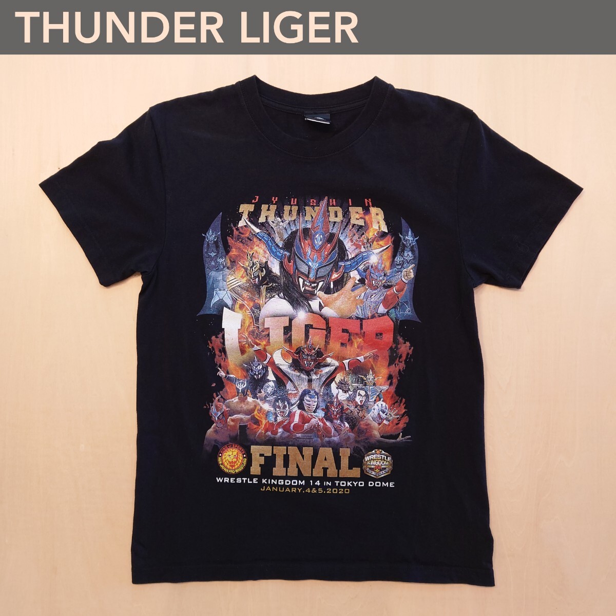 新日本プロレス 獣神サンダーライガー Tシャツ ブラック サイズM FINAL 引退 2404