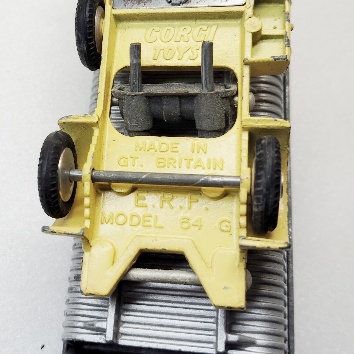 当時物 CORGI E.R.F 64G TRUCK ERF セメントトラック 黄色 ビンテージ コーギー イギリストラックメーカー 1円〜 041811の画像3