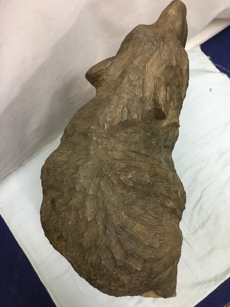 北海道　木彫り熊　置物　高さ×横幅×奥行：47×42.5×26.5ｃｍ　重量12ｋｇ　（3202）民芸　工芸品　オブジェ　彫刻　昭和レトロ　伝統_画像9