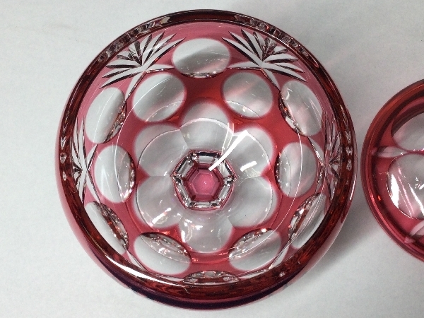 kagami crystal цвет .. порез . не использовался высококлассный сладости - pot высота 17cm, стакан. глубина 6cm, толщина 0.35cm(3225) редкий контейнер 