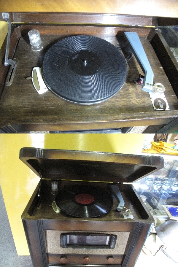 ヴィンテージレトロ　ＳＰＥＣＩＡＬ　真空管ラジオ　蓄音機　ダイヤ針　動作確認済み　（3200）モダン　クラシック　オブジェ　ラジオ