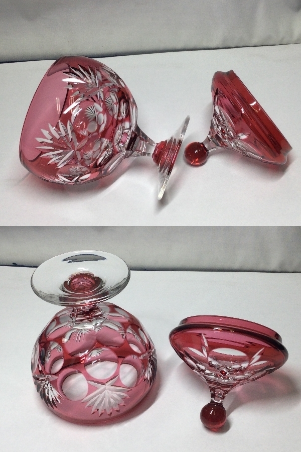 kagami crystal цвет .. порез . не использовался высококлассный сладости - pot высота 17cm, стакан. глубина 6cm, толщина 0.35cm(3225) редкий контейнер 