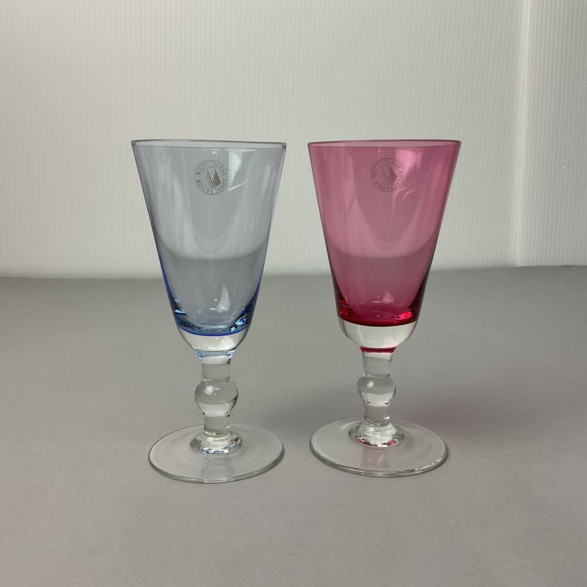 マルティグラス ワイングラス ガラス 2客セット売り【Y1462】_画像1