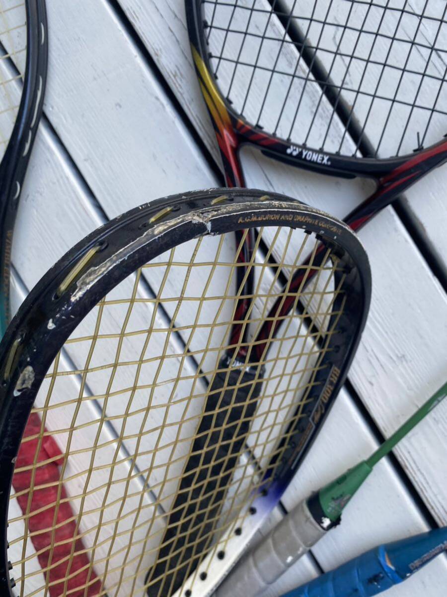 セール 即決1円 5本セット YONEX ヨネックス ウィルソン テニスラケット ラケット テニス ラケット軟式 テニス ラケット バトミントン_画像8