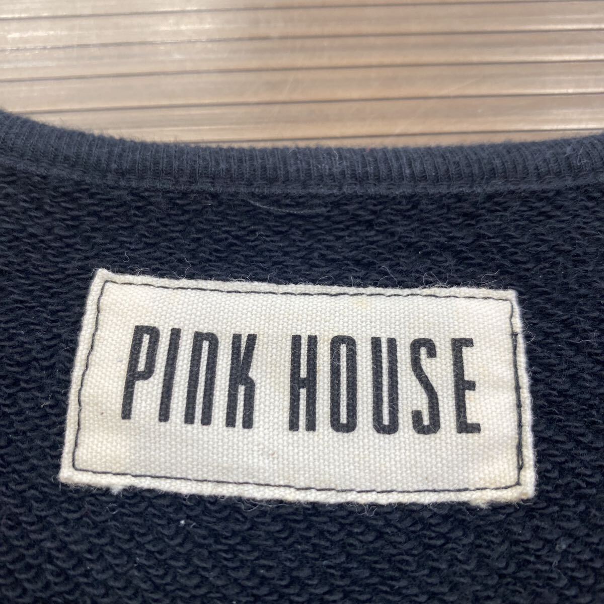 PINKHOUSE ＊ ピンクハウス ◆ 前開きロングワンピース 柔らかスウェット素材 通年素材 ブラック 黒 胸リボン ジャンパースカート_画像8