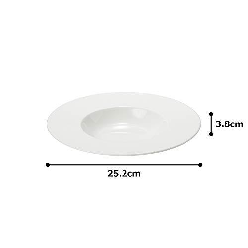 NARUMI(ナルミ) プレート 皿 プロスタイル 25cm ホワイト シンプル リム スープ パスタ皿 電子レンジ温め 食洗機対応 日本製 5の画像5