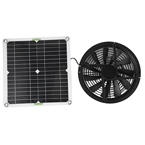  solar panel fan kit,100W waterproof solar power exhaust fan IP65 waterproof, outdoors portable exhaust fan roof reverse side fan chicken small shop, temperature 