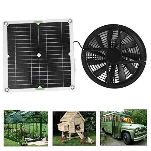  solar panel fan kit,100W waterproof solar power exhaust fan IP65 waterproof, outdoors portable exhaust fan roof reverse side fan chicken small shop, temperature 