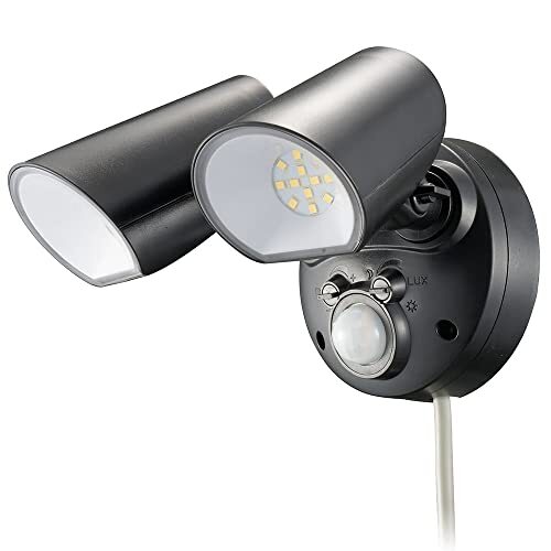 オーム電機 monban LEDセンサーライト 屋外用 人感センサー 自動点灯 2000ルーメン 2灯 LS-AS200の画像1