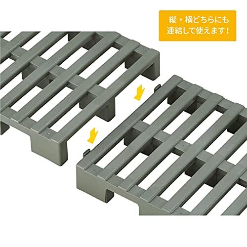 Belca 日本製 すのこ クリーンパレット 連結タイプ 2台入り 幅38.3×奥行75.3×高さ7.1cm エコグリーン 耐荷重 60kg ジの画像3