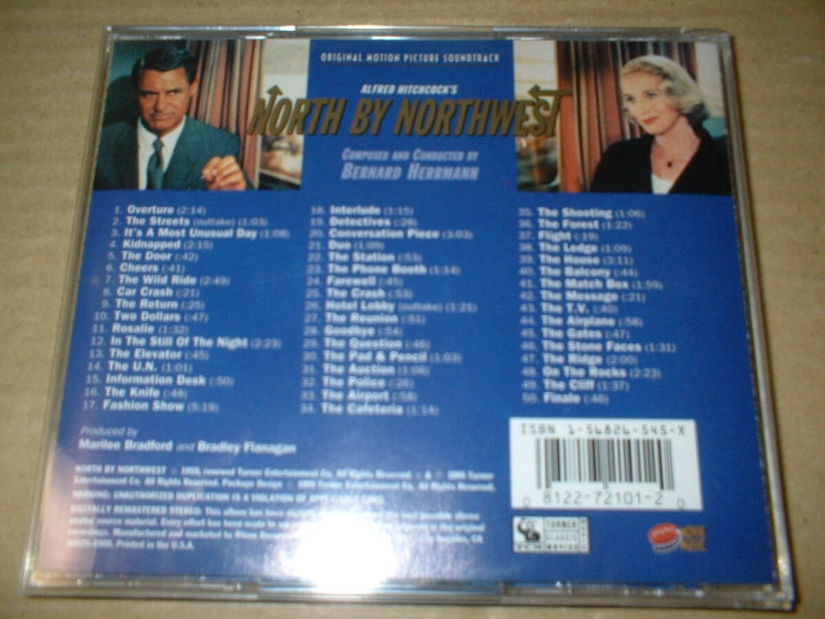 【輸入リマスターＣＤ】バーナード・ハーマン：音楽／北北西に進路を取れ　NORTH BY NORTHWEST　サントラ　（９５年盤！全５０曲！送料込！_画像2