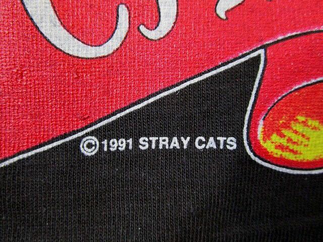 ヴィンテージ 90's デッドストック STRAY CATS ストレイキャッツ JAPAN ツアー Tシャツ M ブライアンセッツァー コピーライト入り_画像4