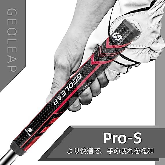 Geoleap Pro-M中型パターグリップ-ー本製品は軽量ゴルフグリップであり、柔らかいポリウレタン材料を採用 色: ブラックゴールドの画像3