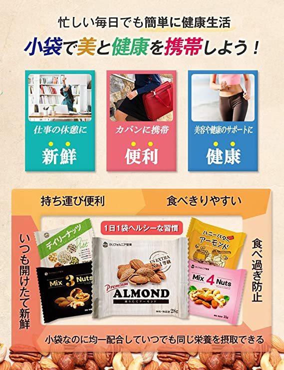  small amount .3 kind mixed nuts 1.05kg (35gx30 sack ) production ground direct import in addition, small amount . boxed salt free no addition plant oil un- use ( almond etc. class :US Extra No.1