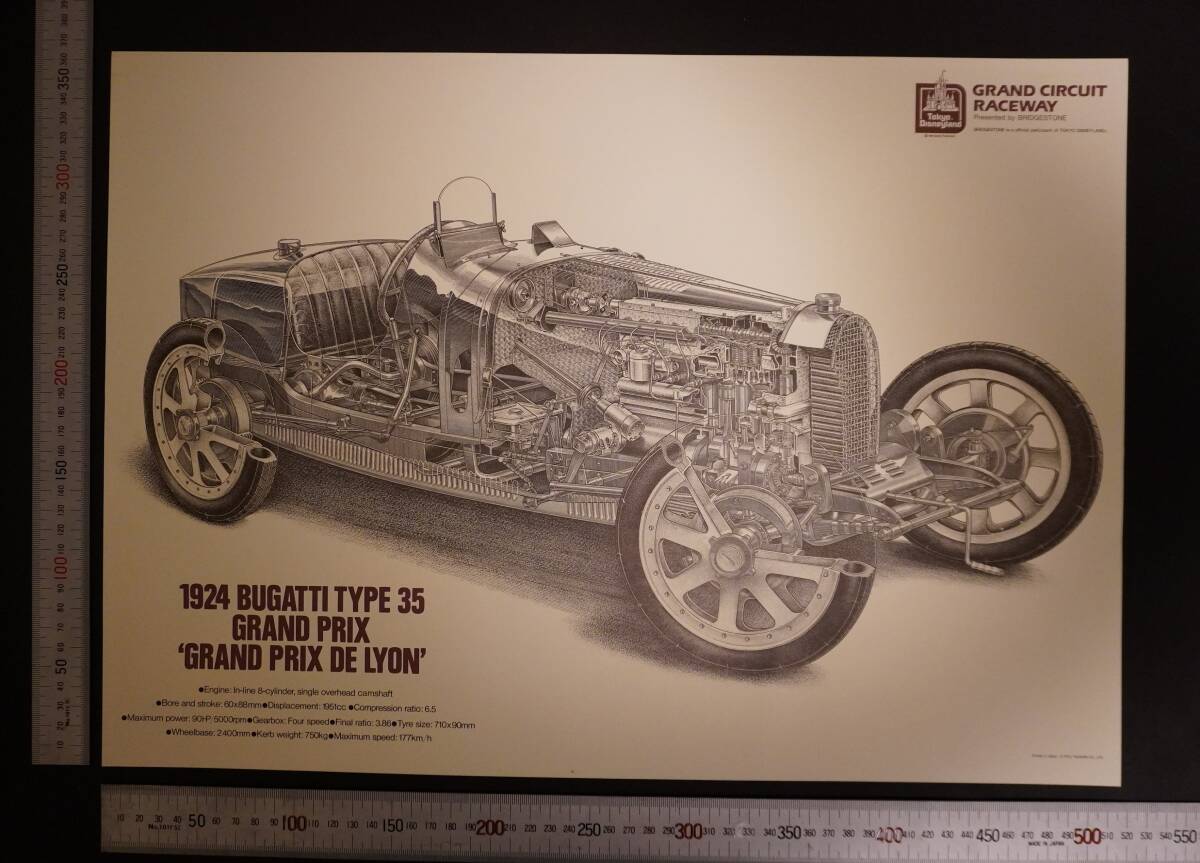 ブガッティ透視図ポスター 「1924 BUGATTI TYPE 35 ’GRAND PRIX DE LYON’」ブガッティ タイプ 35 フランス (リヨン)グランプリの画像8