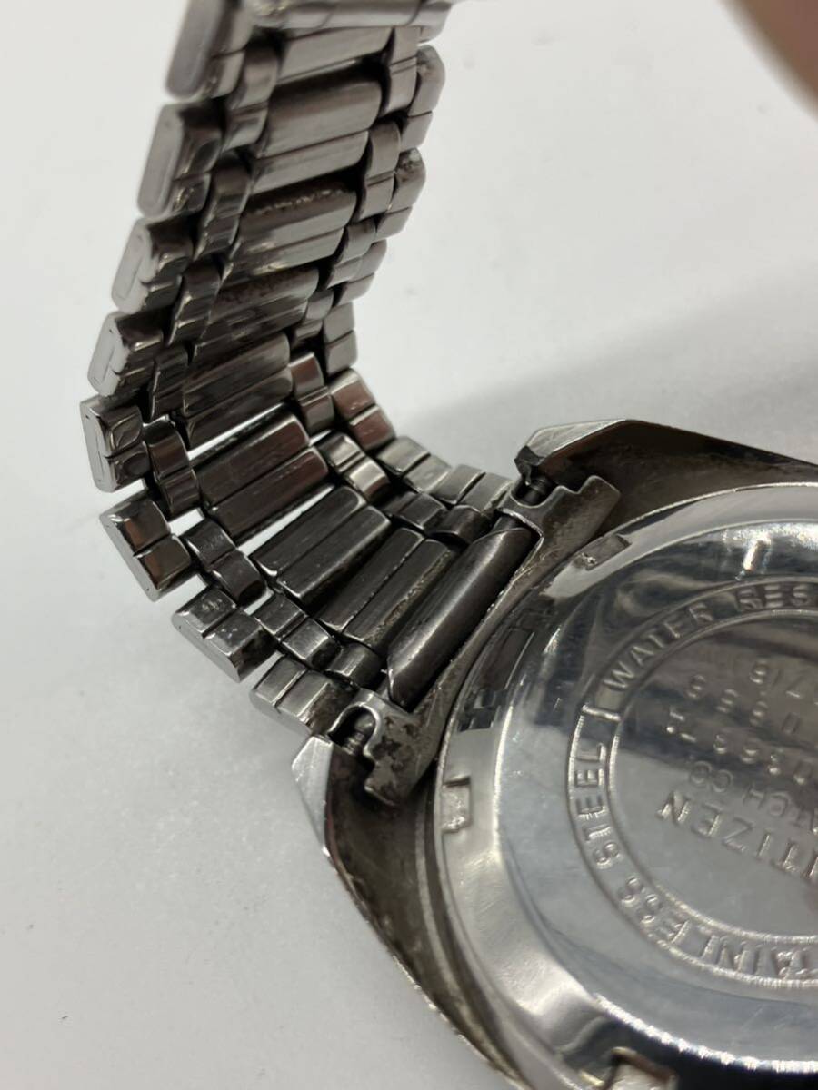 【E/A214217】CITIZEN AUTOMATIC 腕時計 シルバー文字盤 稼働品 の画像7