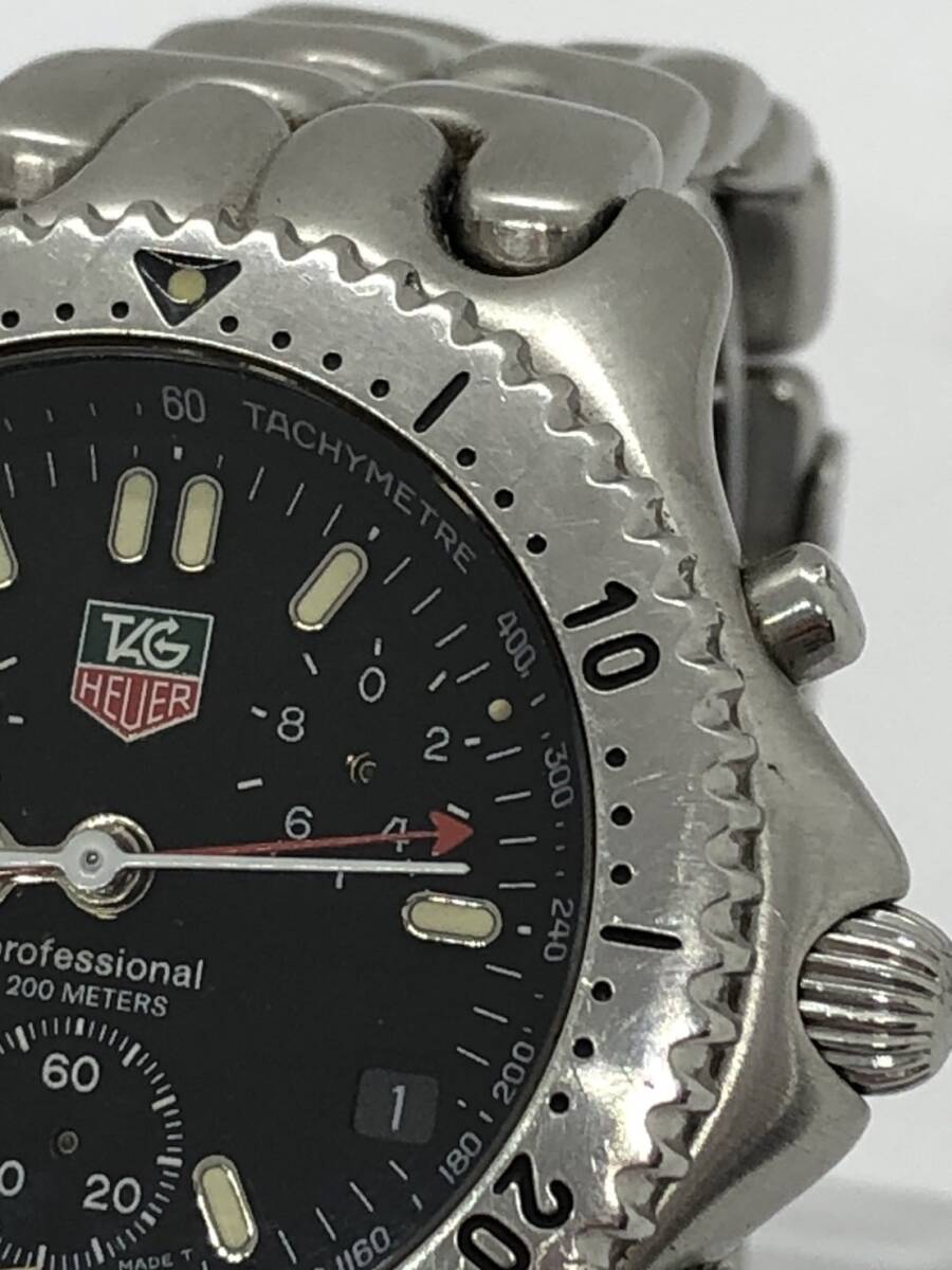 【E/C2163】TAG HEUER タグ・ホイヤー プロフェッショナル CG1110-0 不動 針取れ 動作未確認 現品のみ 腕時計の画像3