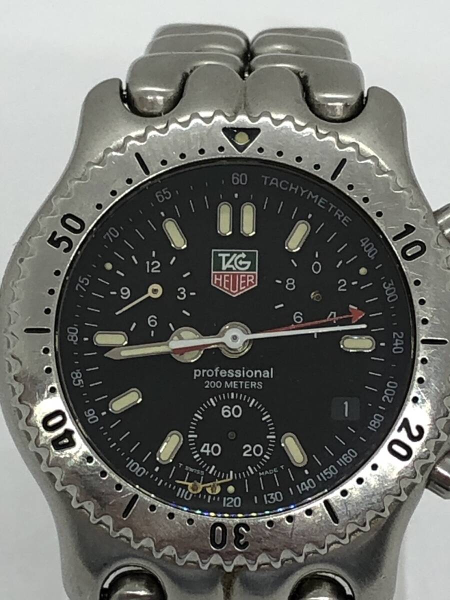 【E/C2163】TAG HEUER タグ・ホイヤー プロフェッショナル CG1110-0 不動 針取れ 動作未確認 現品のみ 腕時計の画像2
