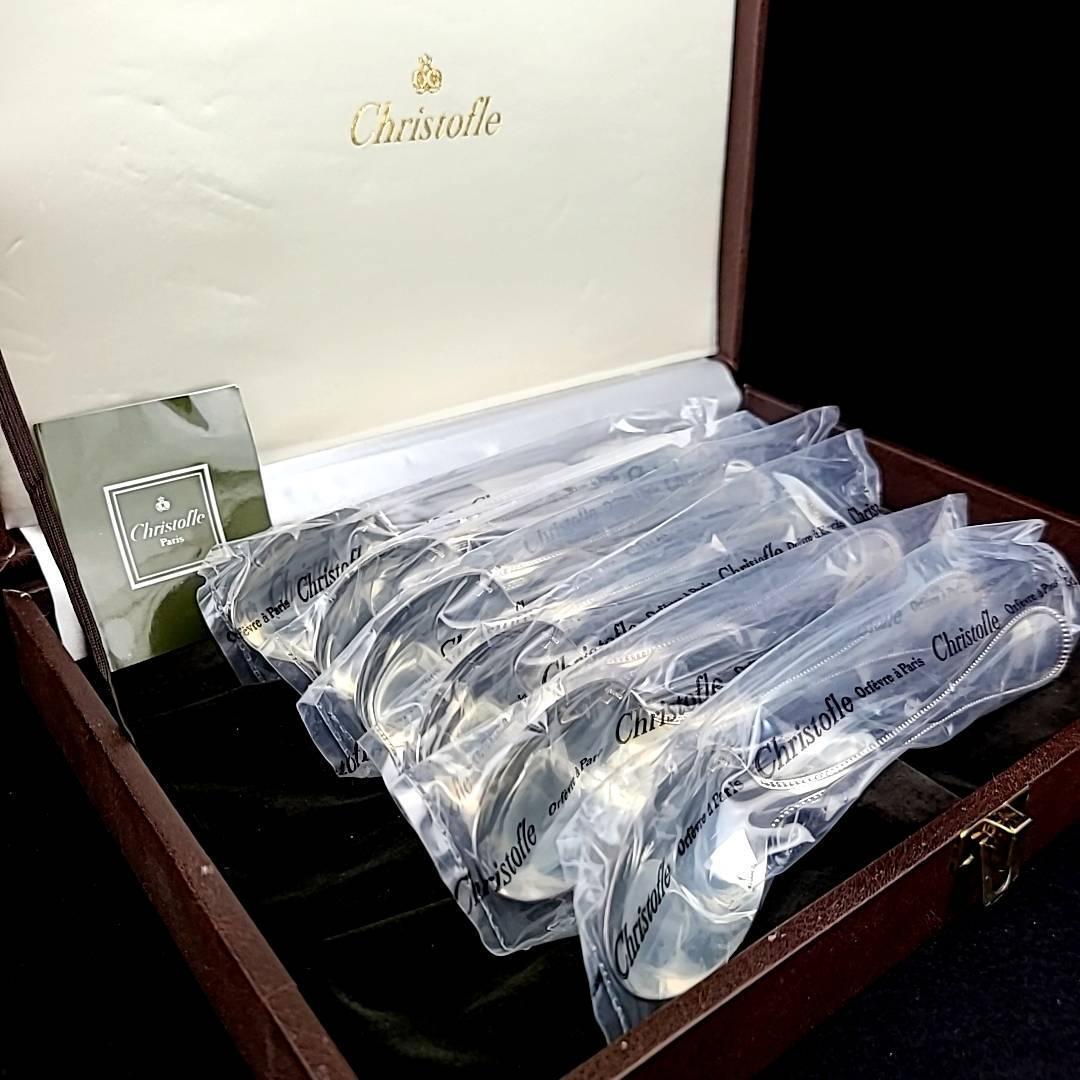 未使用 クリストフル Christofle パール スタンダードスプーン 6 未使用 クリストフル Christofle パール スタンダードスプーン 6