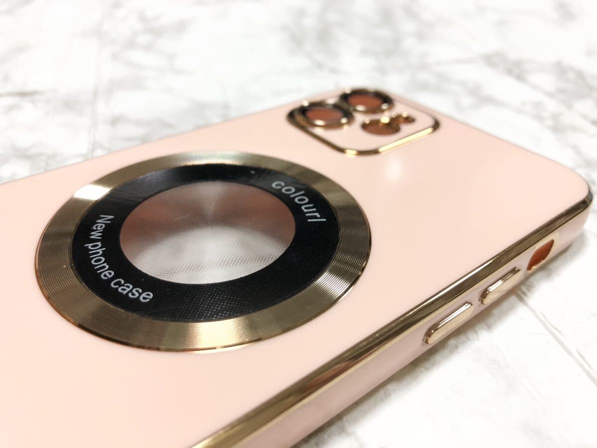 実物写真あり iPhone12 ケース MagSafe pink gold ピンク ゴールド ピーチ ピーチファズ 桃 金 iPhone 耐衝撃 ワイヤレス充電 レンズ保護_画像9