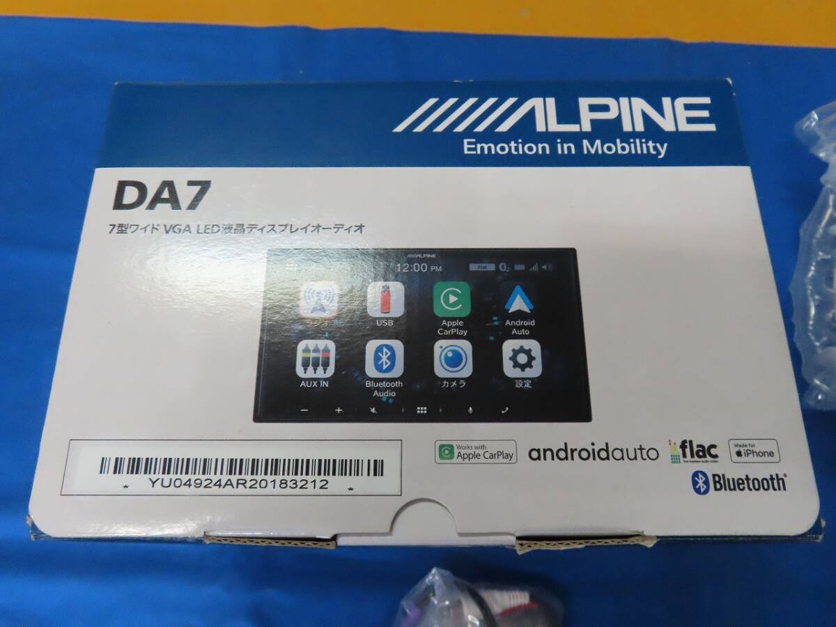 ★☆未使用品 ALPINE DA7 7型ワイド VGA LED液晶 ディスプレイオーディオ アルパイン Bluetooth 開封のみ☆★の画像2