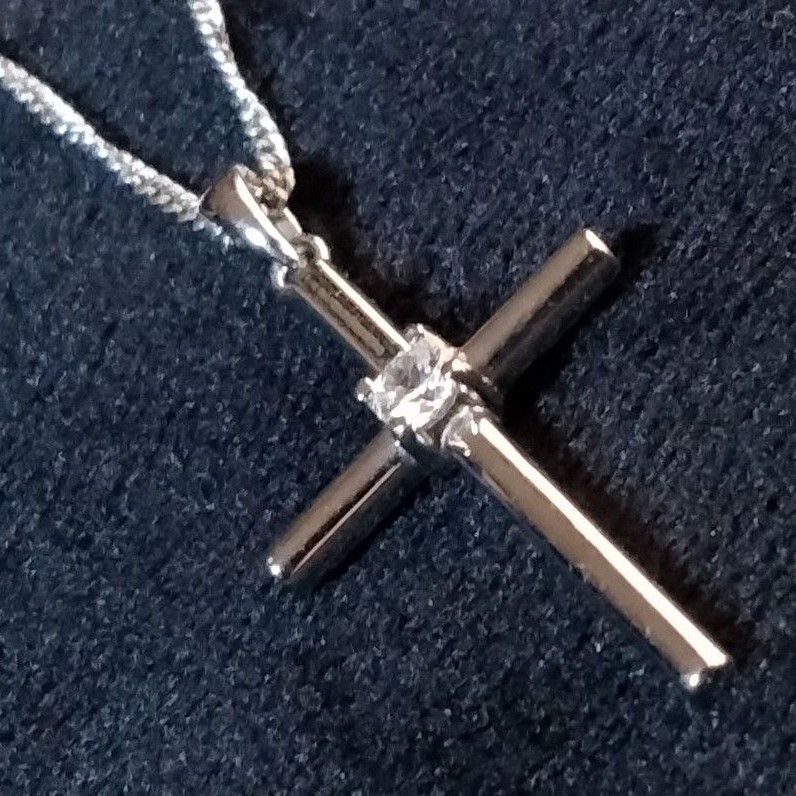 ネックレス シルバー Silver925 十字架 クロス ワンポイント