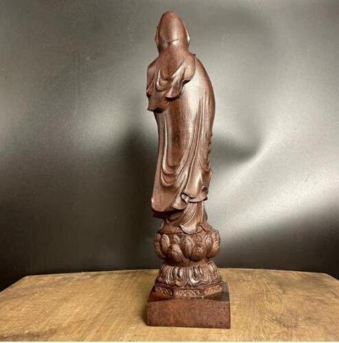 仏教美術 仏像 沈香木彫り 観音菩薩 観音立像 置物 精密彫刻 高29cmの画像4