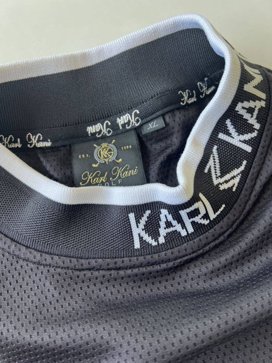 カールカナイ ゴルフウェア メンズ 吸汗速乾 UVカット 半袖 ハイネック シャツ 212KG1000 Karl Kani GOLF ブラック XL_画像3