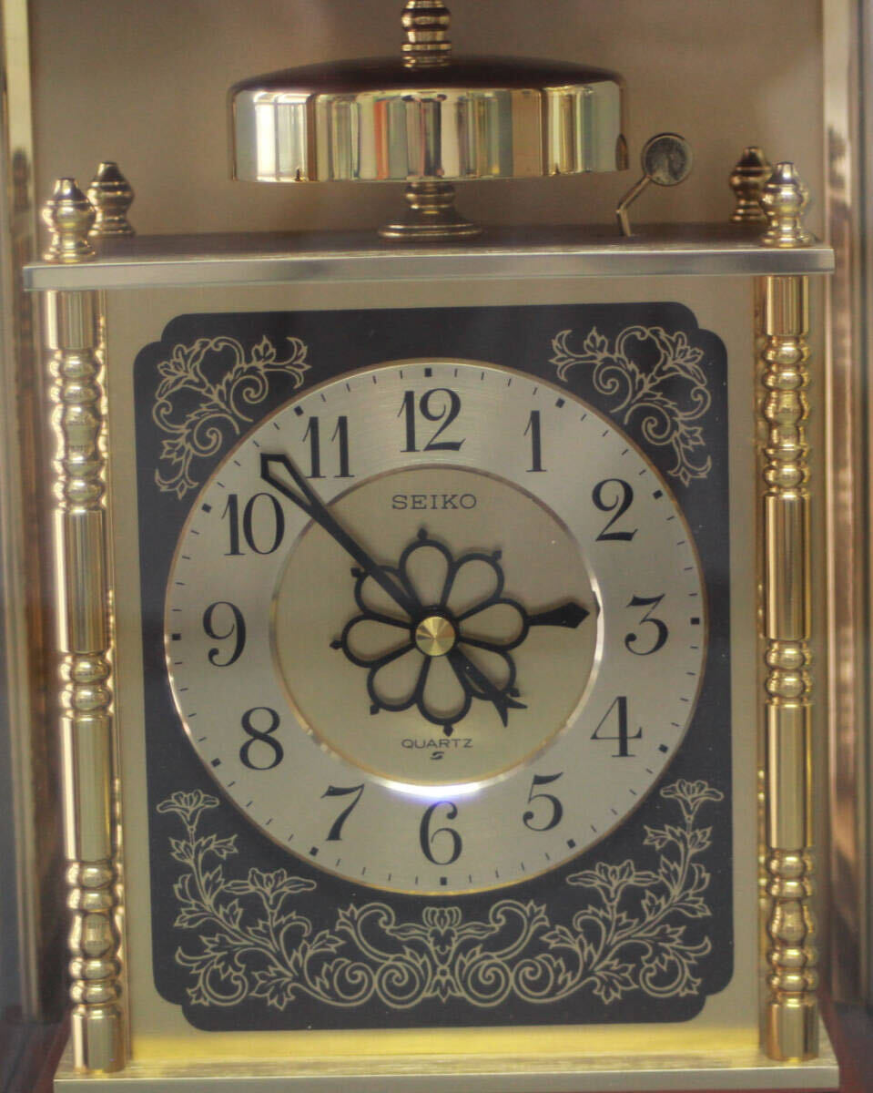 和時計様式 置時計 SEIKO QUARTZ QY352G 稼動品 金色美品_画像2