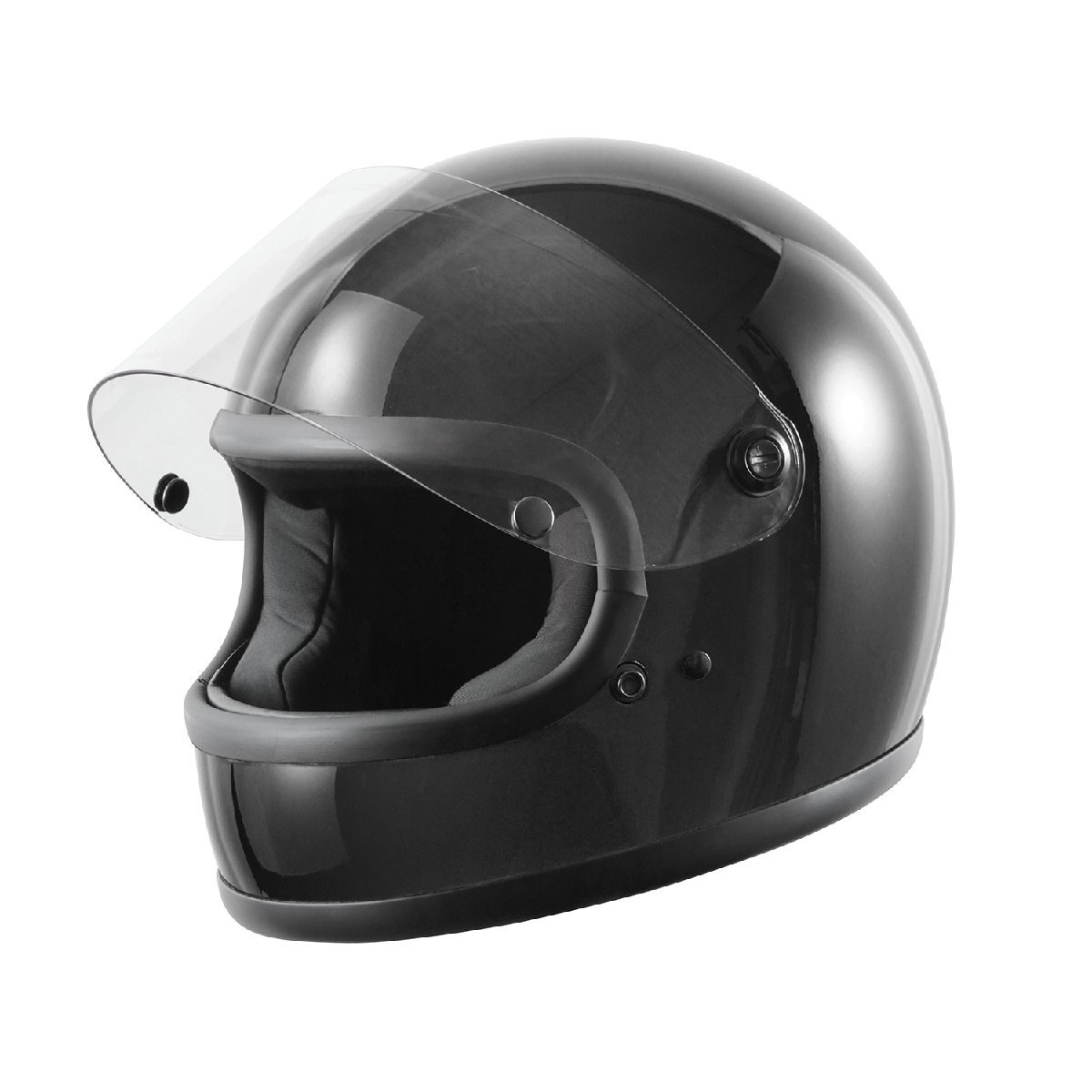 ヘルメット フルフェイス ブラック ビンテージ レトロ 族ヘル 新品 SG・PSCマーク取得 全排気量対応 バイクパーツセンターの画像2