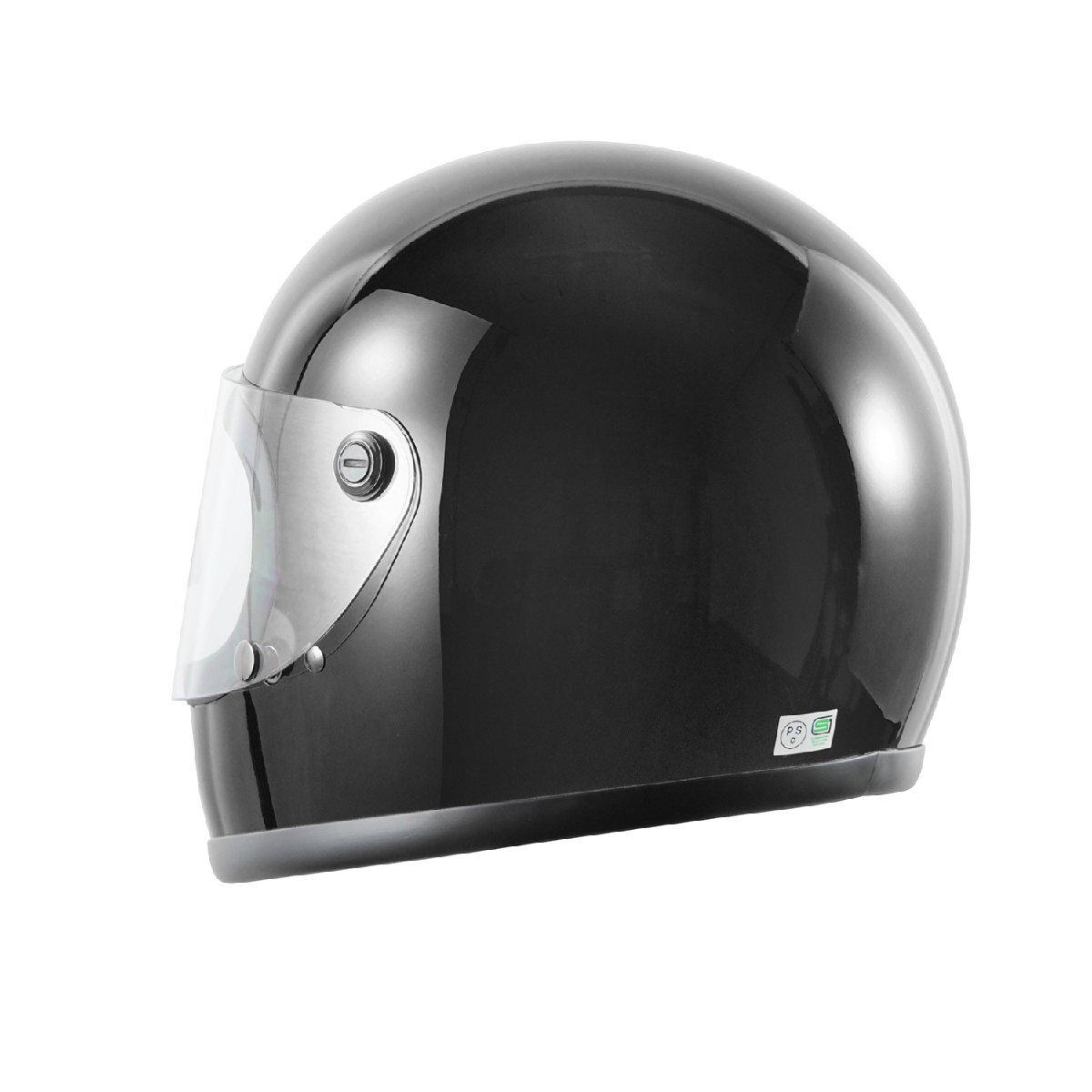 ヘルメット フルフェイス ブラック ビンテージ レトロ 族ヘル 新品 SG・PSCマーク取得 全排気量対応 バイクパーツセンターの画像6