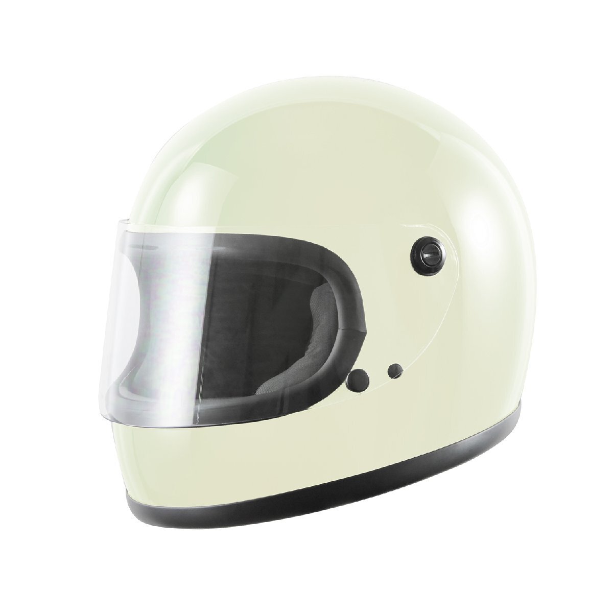 ヘルメット フルフェイス ホワイト ビンテージ レトロ 族ヘル 新品 SG・PSCマーク取得 全排気量対応 バイクパーツセンターの画像1