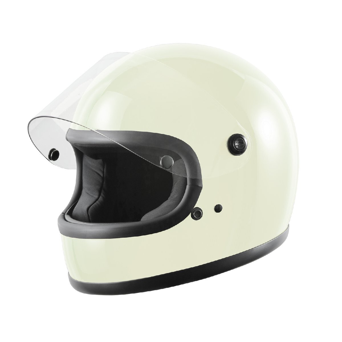 ヘルメット フルフェイス ホワイト ビンテージ レトロ 族ヘル 新品 SG・PSCマーク取得 全排気量対応 バイクパーツセンターの画像2