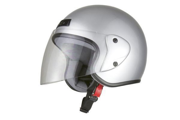 ヘルメット ジェット シルバー SG規格 PSCマーク取得 ワンタッチホルダー バイクパーツセンター_画像1