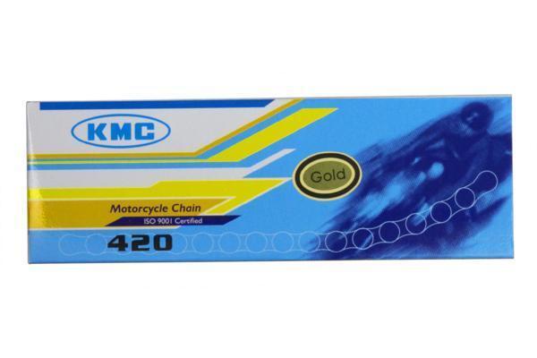 KMC バイク用ゴールドチェーン KSR110 エイプ50 NSR50 420-110 リンク数:110 ノンシール・クリップ式 バイクパーツセンターの画像1